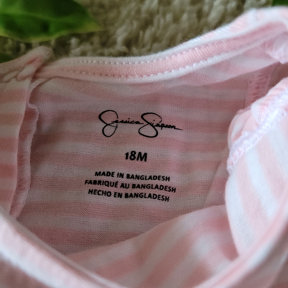 Baby Girl Pink Striped Romper + Headband (12-18 Months) - Picture 5 of 5